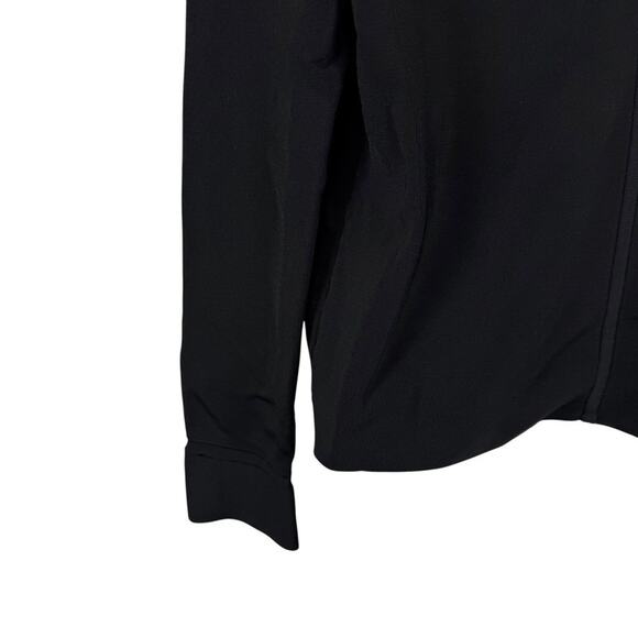 MM Lafleur Womens Black Tight Knit Stretch Rayon Cardigan Jacket Open Sweater M - Picture 12 of 16